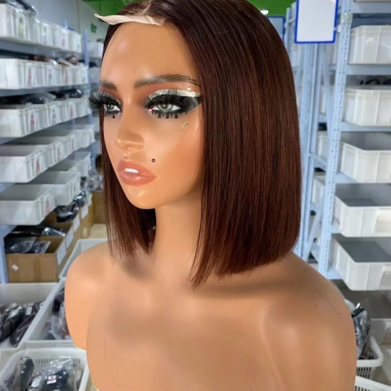 220%density 2*6 lace closure  3# , natural colour and orange human hair bob wig