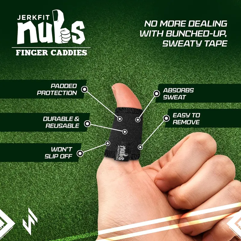 JerkFit NUBS Finger Caddies, Pair - Durable Thumb and Finger Sleeves to Prevent Golf Blisters - Comfortable Golf Glove and Finger Tape Alternative for Thumb and Finger Protection 1