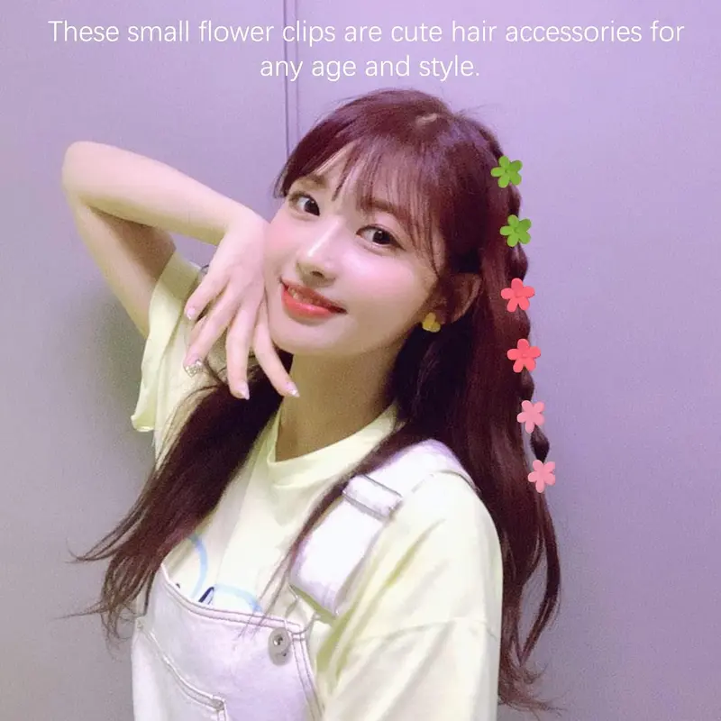 50Pcs Flower Hair Clip 0.51 inch Mini Flower Clips Plastic Hair Claw Clip Small Bangs Hairpin for Women Girls Toddlers 2