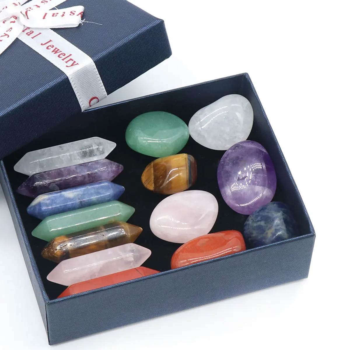 7pcs/set Nature Crystal and Healing Stone Set Chakra Balance Stone Spiritual Astrology Yoga Energy Reiki Healing Crystal Stone For Meditation Bedroom Decor