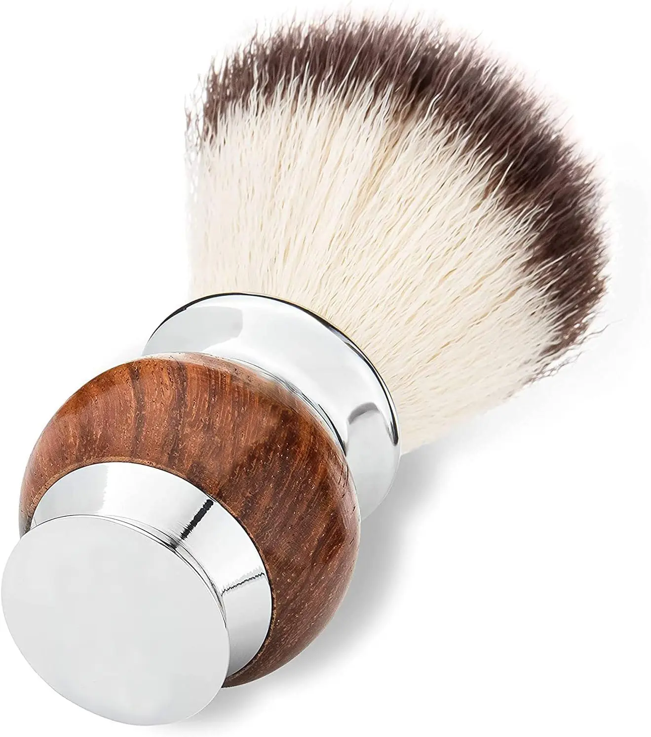 Jack Shaver Men's Shaving Brush for Soap - Missanda Hardwood and Stainless Steel with Synthetic Silvertip Badger Bristles - Male Grooming Gift Comfort