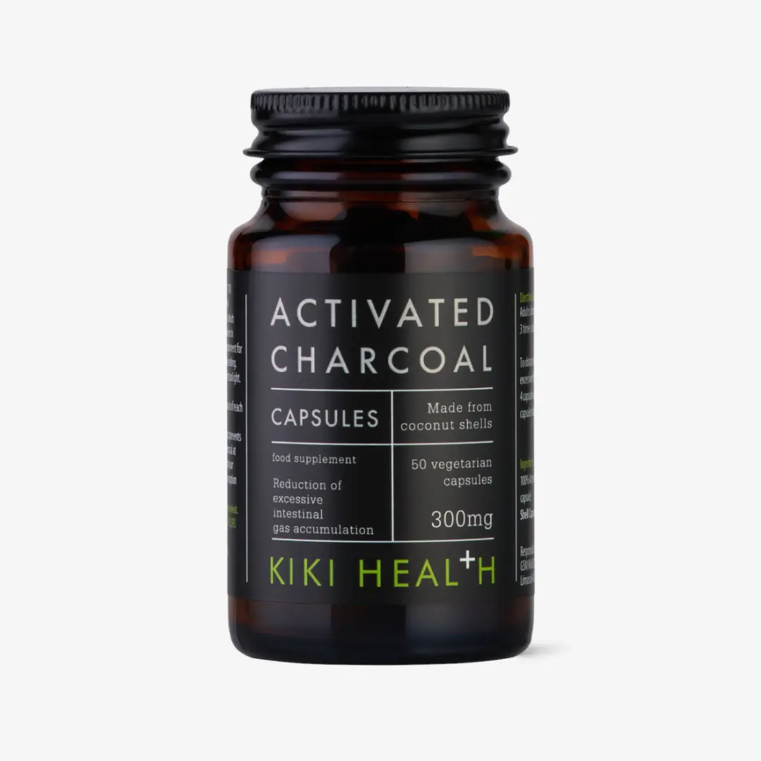 KIKI Health - Activated Charcoal Vegicaps - 50 Capsules Edible Dietary Supplement