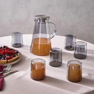 Karaca Serene 7-Piece Tumbler Glass Set, Anthracite