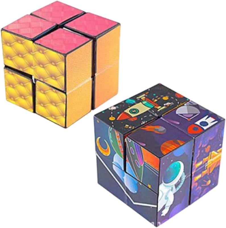 "Endless Fun: 2-Pcs Fidget Toys Set | Infinity Cube & Shashibo Cube for Kids | Perfect for Focus & Fun!" 0