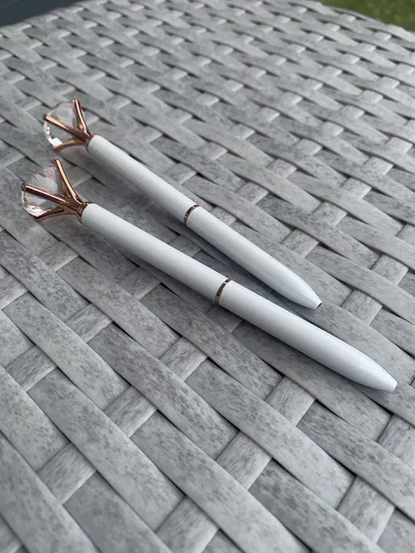 White and Rose Gold Diamond Pen 1