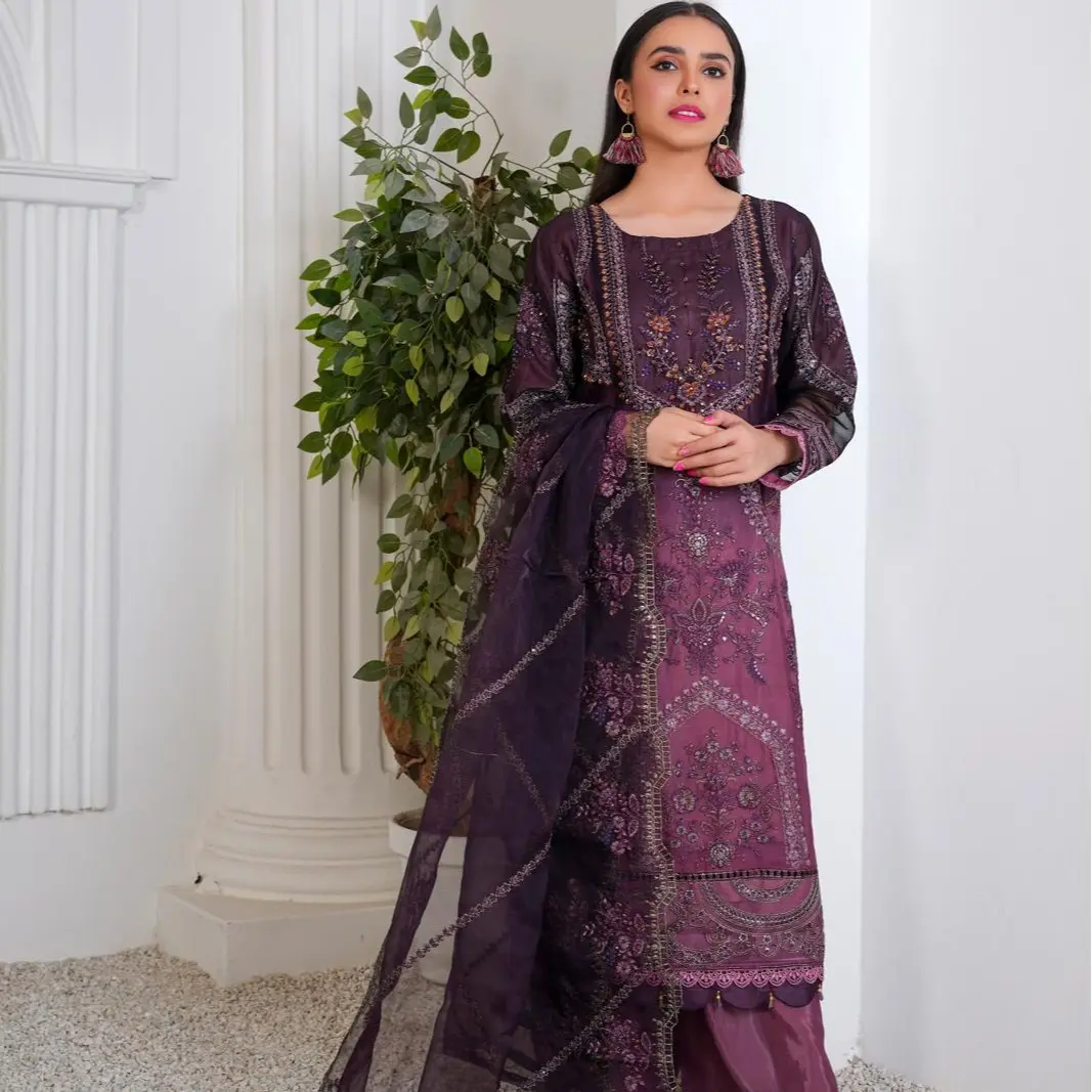 3 Piece Chiffon Embroidered Dress By Pehnawa Fashion | PF-01 |