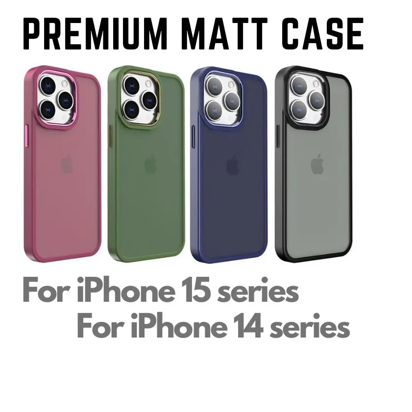 Premium Matt ShockProof Case Cover For iPhone 15 Pro Max 15 Pro 15 Plus 15 iPhone 14 Pro Max iPhone 14 Pro iPhone 14