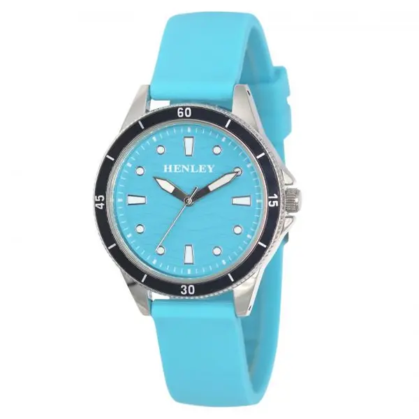 Henley Ladies Wave Blue Dial with Blue Rubber Strap Watch H06176.6 0