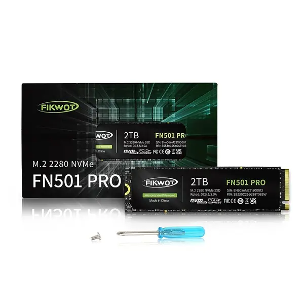 FN501 Pro 512GB NVMe SSD - M.2 2280 PCIe Gen3 x4 Internal Solid State Drive with Graphene Cooling Sticker, Up to 3,500MB/s, SLC Cache 3D NAND TLC, Compatible with Laptop & PC Desktop