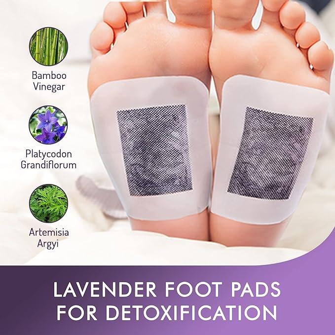 20 Pack Lavender Foot Pads | Detox Foot Patches | Foot Spa Deep Cleansing Pads with Adhesive Films for Removing Body Toxins, Migraine Relief, Foot Care, and Sleep Aid (Lavender) 1