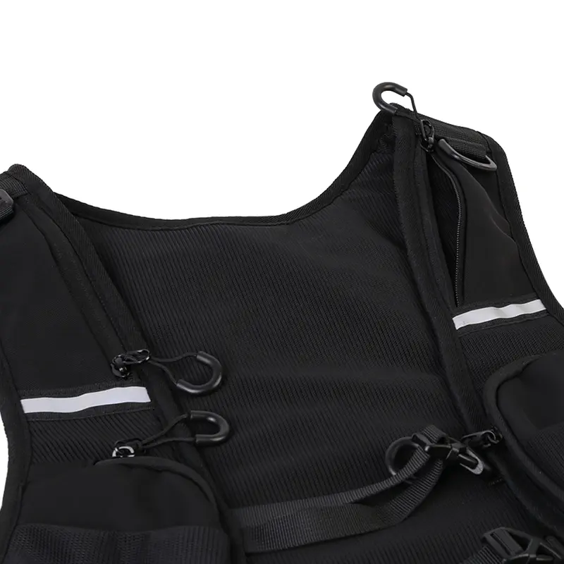 Cycling Running Vest Bag Reflective Hydration Vest Storage Bag Lightweight Backpack - Black 4