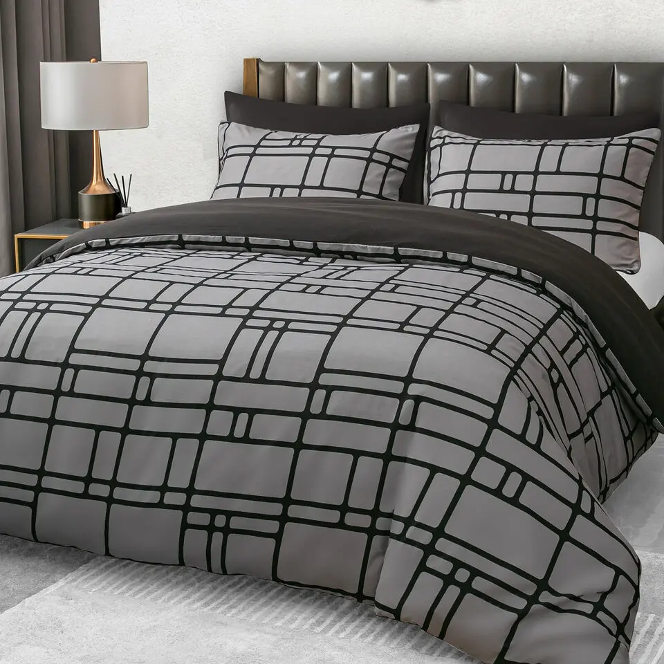 Duvet Cover Set with Pillow Cases Luxury Microfiber Bedding Sets Single Double King Super King Sizes Quilt Cover Set with Zipper Closure Reversible Fade Resistant  Duvet Sets without Fillers