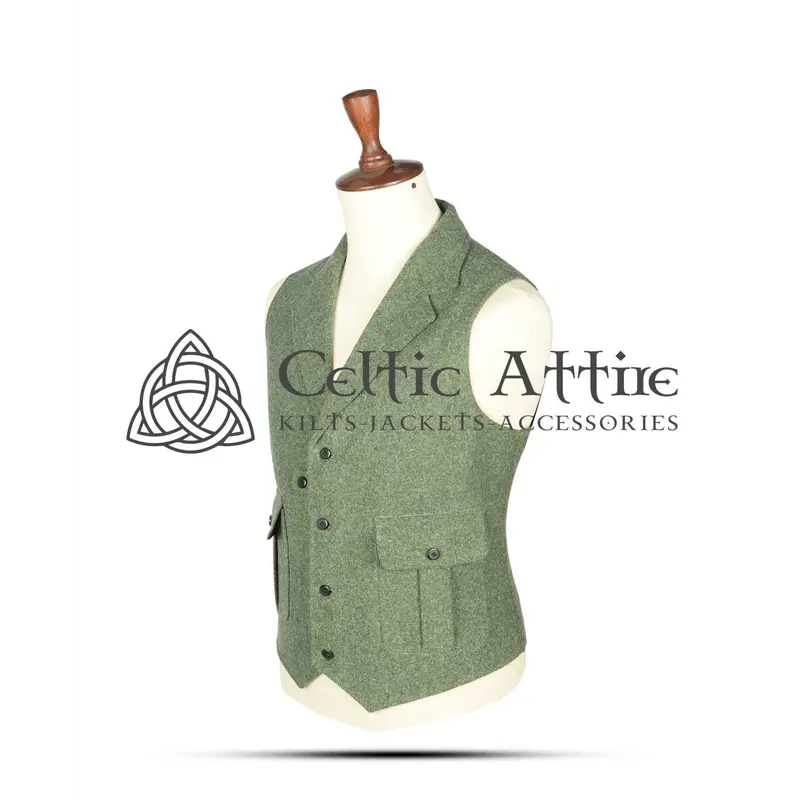 Lovat Green Wool Kilt Vest 1