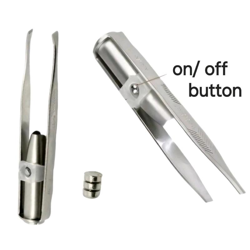 Stainless Steel Tweezer with LED Light for Precise Eyebrow Hair Removal - Pluck & Trim 2
