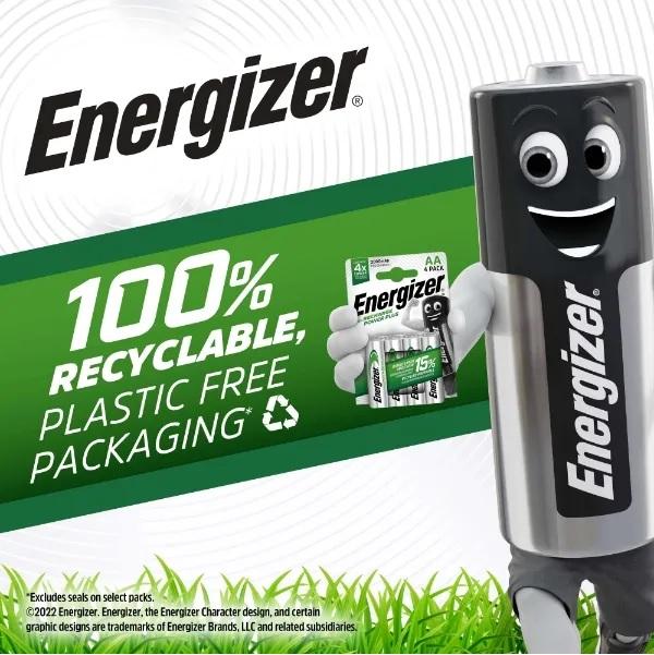 Energizer Rechargeable Power Plus AA Batteries Pack Of 4 2000 mAh nimh Pre-Charged Long-Lasting Up To 5-Year Battery Life Charge Lasts Up To 12 Months in Storage 4