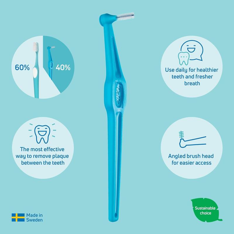 Interdental Brush Angle, Red, 0.5mm/ISO 2, 6pcs, Interspace Cleaning, Plaque Remover for Teeth with Narrow Gaps, ensures Strong Gums and Teeth 5
