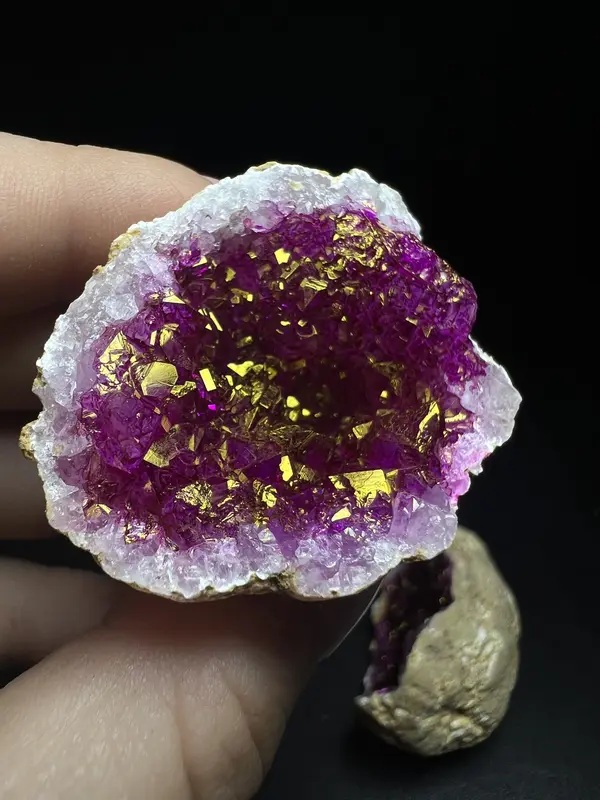 Medium Dyed Pink Clear Quartz Crystal Geode- Sold Individually, Home Décor, Crystal Healing, Gift 4