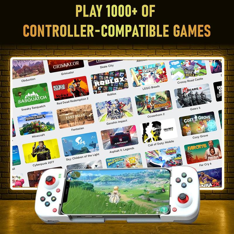 MAJESTECH (White) iPhone/Android Game Controller (NEW 2023) Play COD, Fortnite, Minecraft, Emulator, Xbox, Playstation, PS4, Steam, Cloud Gaming! Mobile Phone Controller for Gaming Bluetooth Controller Gamepad iPhone Samsung Accessories Console Smartphone 3