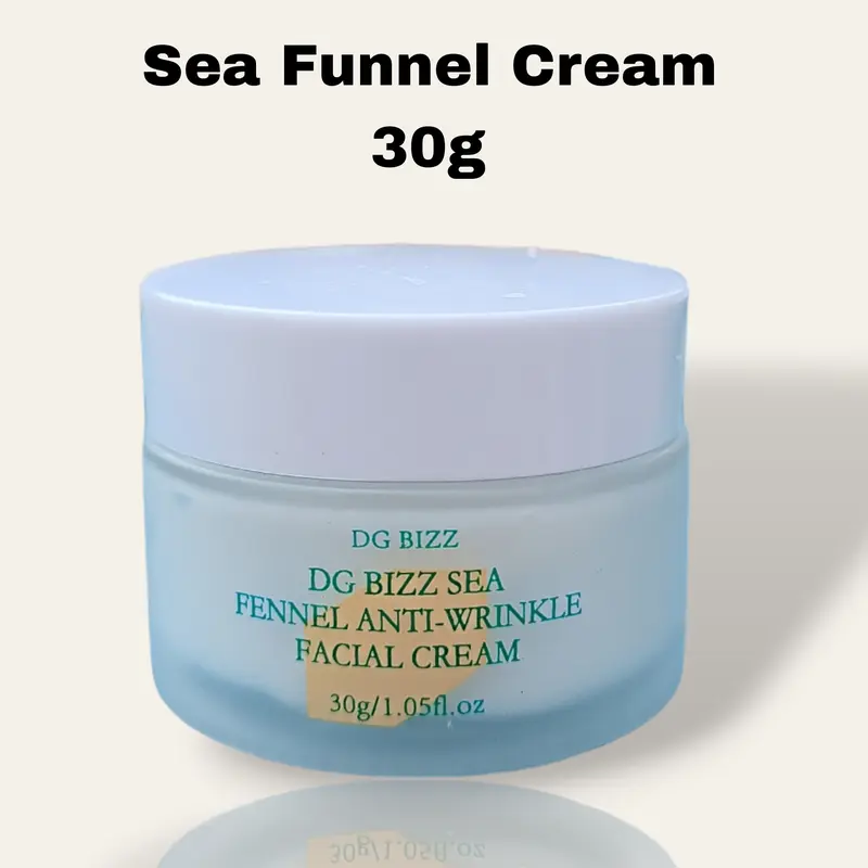 DG BIZZ Sea Fennel Skincare Set: Facial Cleanser, Serum, Toner, Firming Eye Cream, Lotion, Cream Body Care Hyaluronic Kit Organic Skin Repair 6