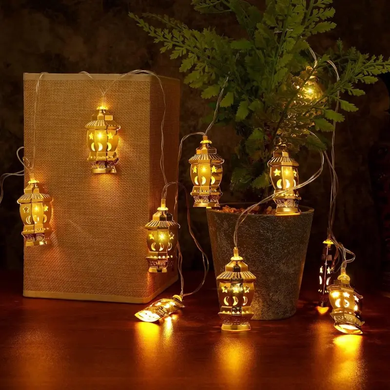 Moon & Star LED String Lights Garland for Ramadan Decorations