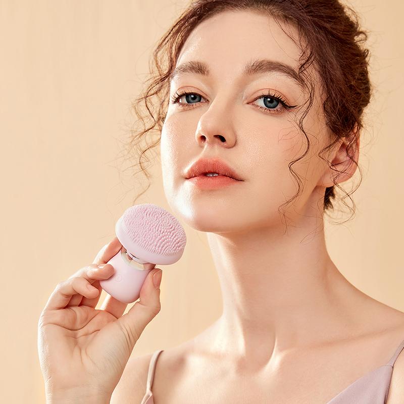 Easy to Use Handle Facial Cleanser Silicone Face Wash Beauty Brush Automatic Facial Cleanser Deep Cleaning Ladies Massage Facial Unisex Soothing Cleansing Comfort Adjustable Color Gentle Sensitive Waterproof face  massager 7