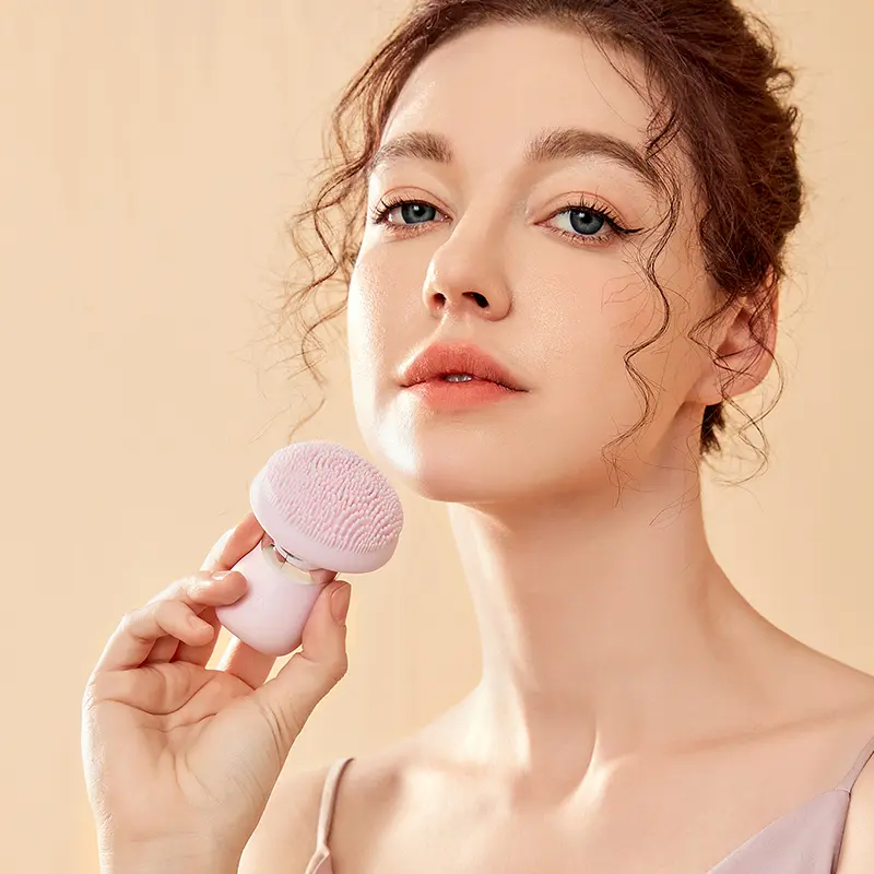 Easy to Use Handle Facial Cleanser Silicone Face Wash Beauty Brush Automatic Facial Cleanser Deep Cleaning Ladies Massage Facial Unisex Soothing Cleansing Comfort Adjustable Color Gentle Sensitive Waterproof face  massager 6