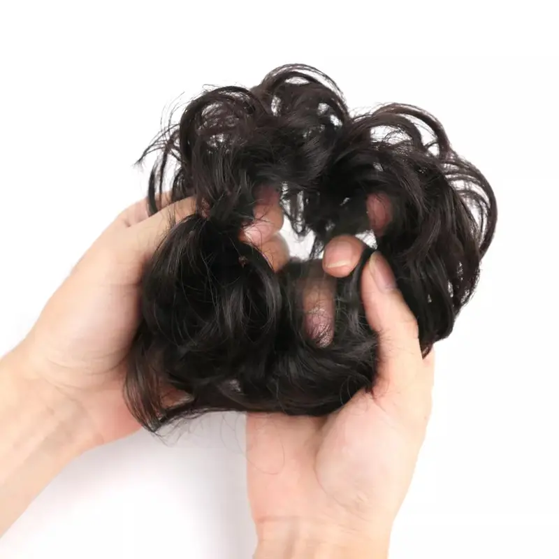 Curly Messy Bun Hair Piece Updo Scrunchie Fake Natural Bobble Hair Extensions RI 4