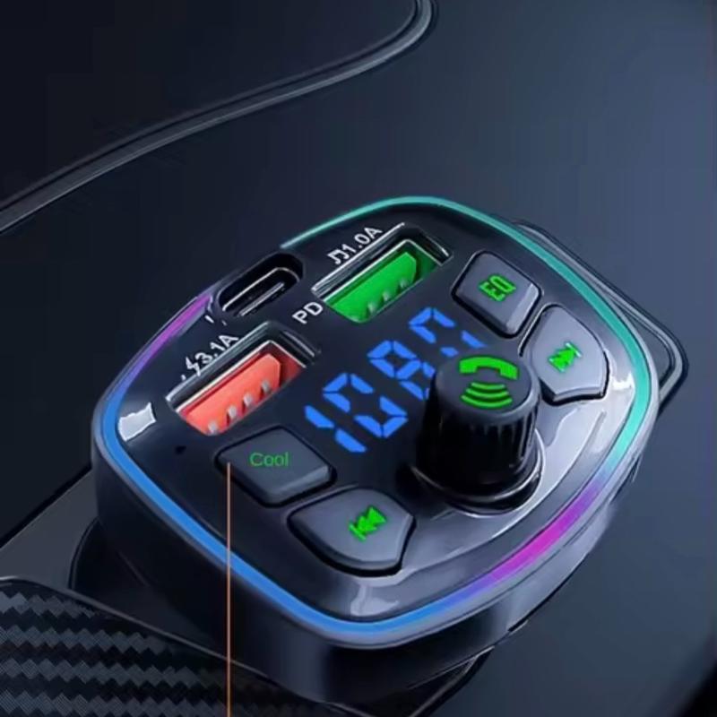 Q7 Bluetooth Car Charger Car FM Transmitter Bluetooth Hands Free Mp3 True 3.1A Dual USB Port PD Charging 5