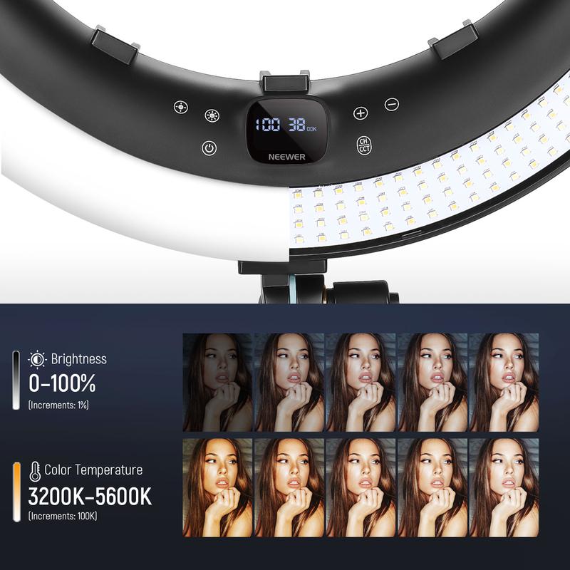 NEEWER RP19H 19 Inch LED Ring Light With 3 Phone Holders 3