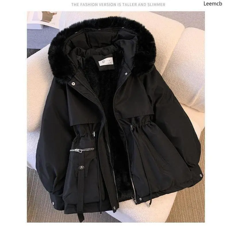 Down Cotton Dress Women's Short Large Fur Collar Style Overcoming Slim Waist Fashion Casual Coat 7