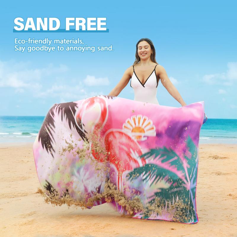 【UK Sellers】Multifunctional oversized beach towel, bed sheet, sofa cover, picnic mat all-in-one towel, Extra Large XXL 152cm*203cm Travel Towel Quick Dry for Swimming Sports Camping Yoga Gym 3