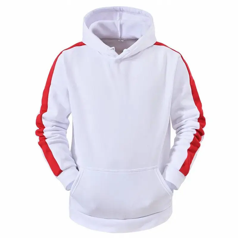 Men Casual Sweater Hooded Stitching Top 3