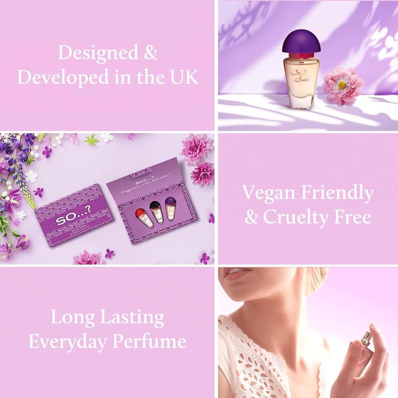 Three For Me Premium Womens Perfume Gift Set, Kiss Me, Sinful, SO...?, Eau De Toilette with Long Lasting Fragrance - Travel Size Mini Perfume for Girls, Ladies Gift Sets (3 x 15ml)  Gift Ideas, Gift For Girlfriend, Gift For Wife, Anniversary Gift 8