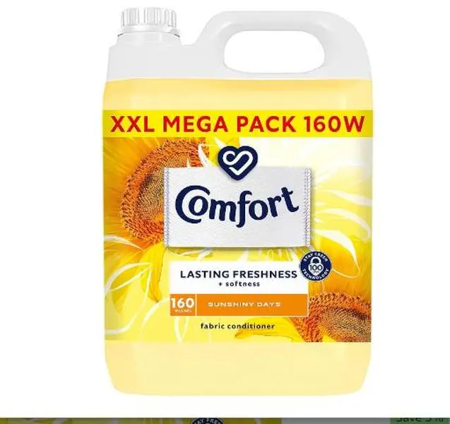 Comfort Sunshiny Days Fabric Conditioner with Stay Fresh technology for 100 days of freshness + fragrance* 4.8 L (160 washes) Household Scented