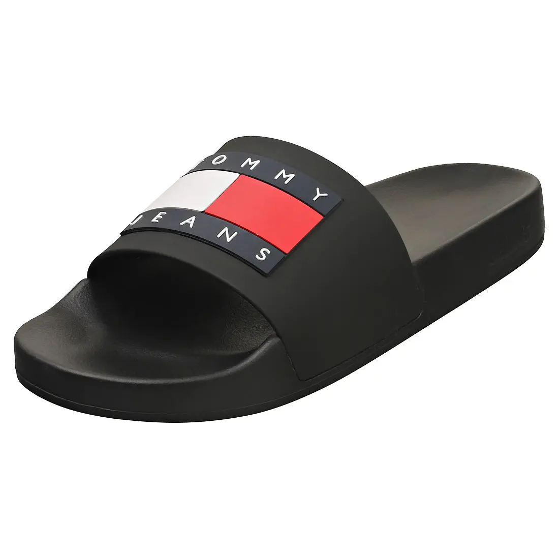 Tommy Jeans Flag Pool Ess Womens Slide Sandals in Black - MPN: EN0EN02115-BDS