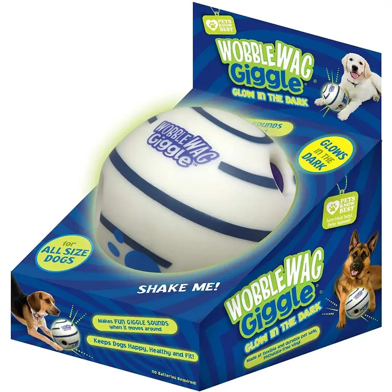 Wobble Wag Giggle Glow Ball for Dog Toys - Pet-Safe, No Batteries Needed, Glow in The Dark, Available in Small and Medium Sizes 1