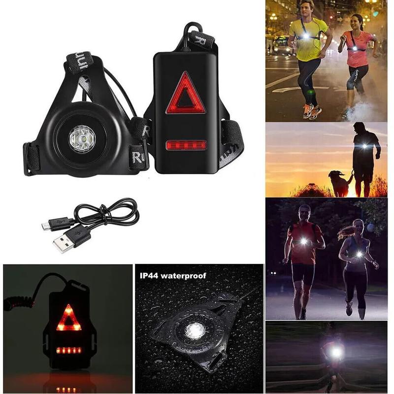 Waterproof Night Running Light, USB Rechargeable LED Chest Light Safety Wearabl 5
