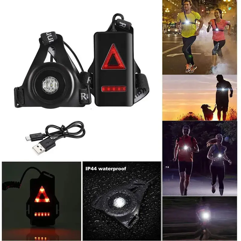 Waterproof Night Running Light, USB Rechargeable LED Chest Light Safety Wearabl 5