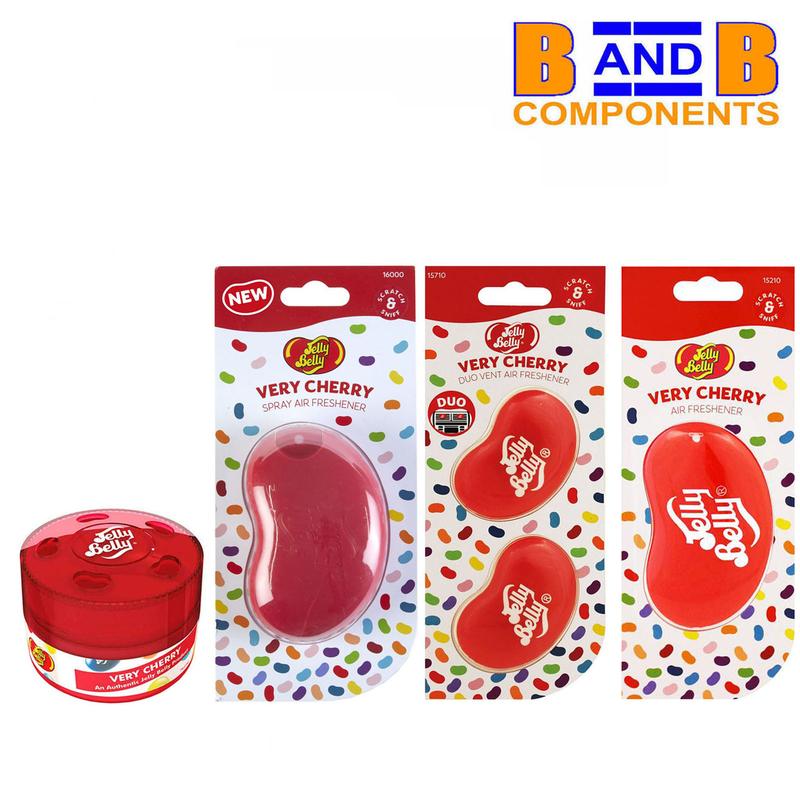 Jelly Belly Very Cherry Duo Vent, 3D, Spray & Can Car Air Freshener Set A1715 1