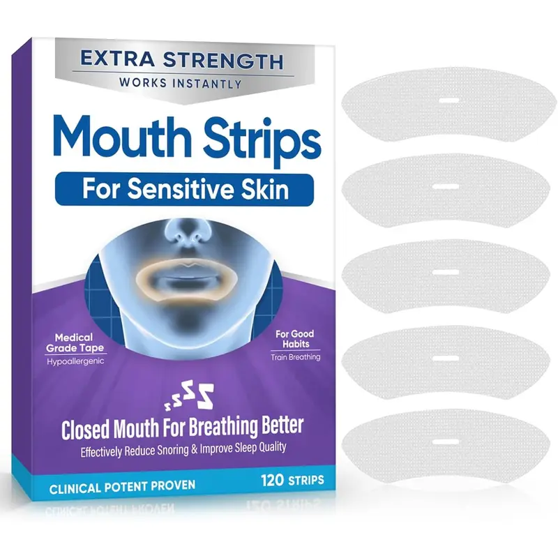 Mouth Tape for Sleeping, 120Pcs Sleep Mouth Tape, Comfortable Anti Snoring Mouth Strip for Less Mouth Breath, Promote Better Nighttime Sleeping and Snoring Relief Gift Skincare 0