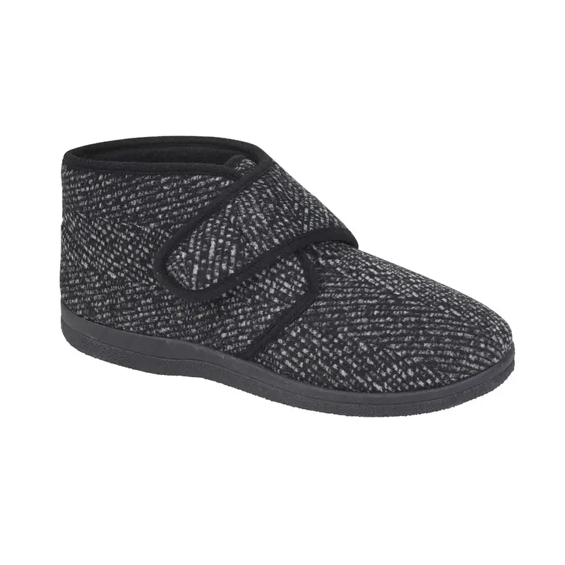 Mens Slippers Boots Warm Fleece Lining Winter Ankle Touch Strap Bedroom House Lounge Indoor Outdoor Bootie Shoe Size Boy Footwear Comfort 2