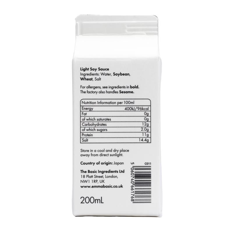 Emma Basic - Light Soy Sauce 200ml | Stir Fry | Marinating | Vegan | Dipping | Made in Japan 1