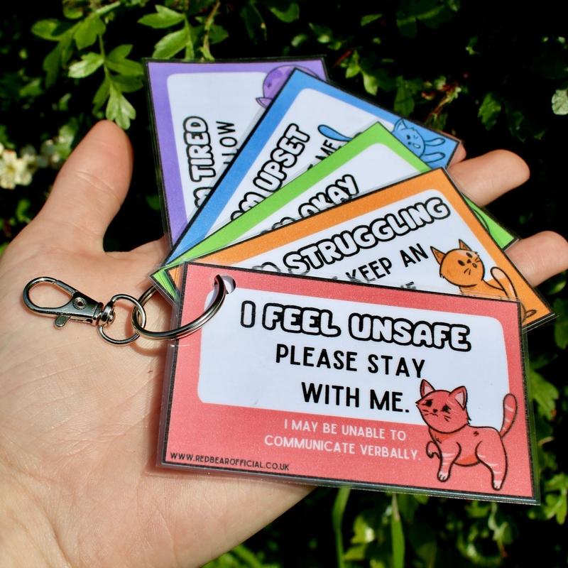 Rainbow cat communication cards | traffic light set | offer me a seat | hidden disability | chronic pain 7
