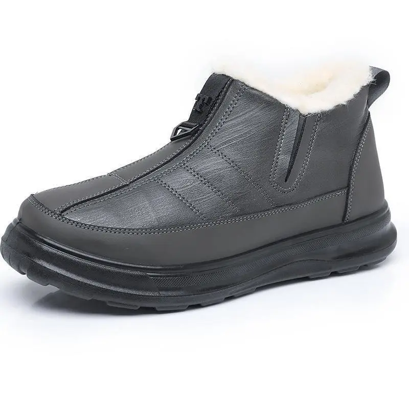 2024 winter new boots cotton shoes snow boots men's piled thickened cotton shoes one pedal waterproof non-slip warm shoes Footwear Boy 4