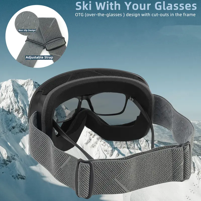 Valentine'S Day Gift Unisex Ski Goggles OTG Anti-fog and Windproof Ski Goggles Ventilated Design Double Lens Suitable for St. Patrick'S Day Mardi Gras Easter New Year'S Day 8