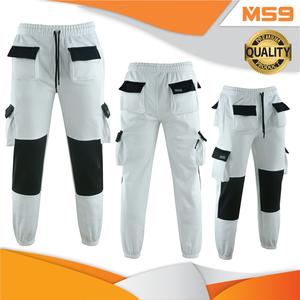 MS9 White Men's Fleece Painters Decorators Combat Cargo Trousers Joggers Menswear Underwear Pants Pockets Polyester Cargo Pants H1