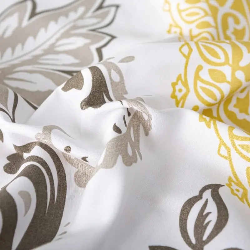 Paisley Beige Floral Printed Duvet Cover King Size with Pillowcases - Luxury Reversible Quilt Cover Set - Ultrasoft Premium Microfiber Bedding Sets Single Double King Super King All Sizes Available 6