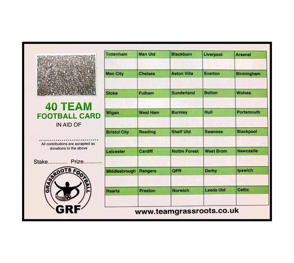 Football Fundraising Cards