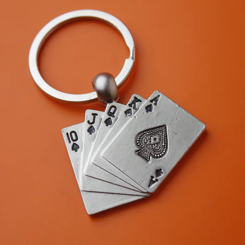 Personalised keyrings Poker cards shape keyrings engraved valentine s birthday 3