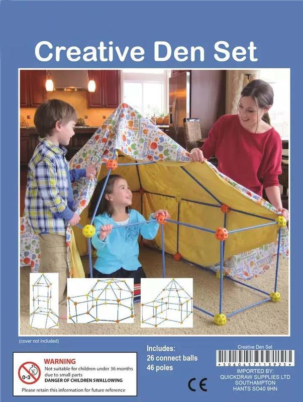 CHILDREN'S KIDS 72 PIECE BUILD & PLAY CONSTRUCTION FORT TENT WENDY HOUSE DEN 4